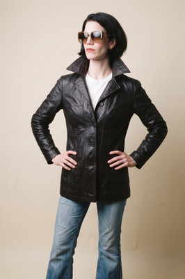 Vintage Lederjacke / Ledermantel   Echtes Leder   70s Style