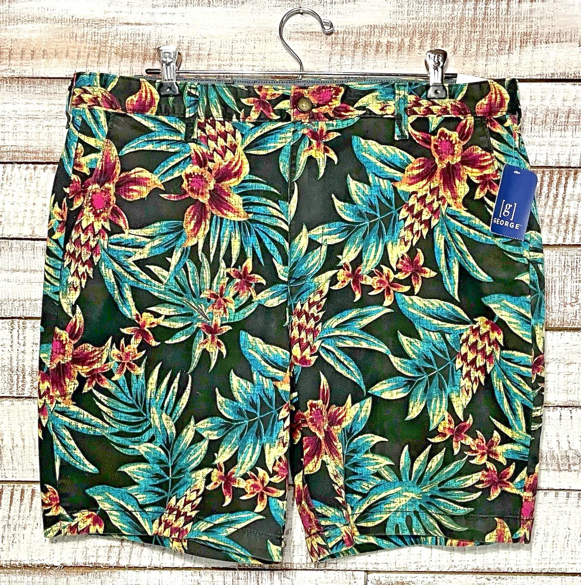 Colorful Funny Hawaiian Shorts For Men – Floral Tropical Beach