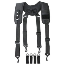 KUNN Tactical Suspenders Police Duty Belt Harness One Size fit most, Black