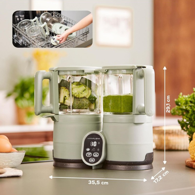 Robot da Cucina Omogenizzatore Cuoci Pappa a Vapore NutriBaby Glass Babymoov foto 3