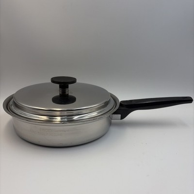 Ekco EHP 5-ply Alcore Aluminum Core Stainless Steel 9'' Skillet Fry Pan & Lid USA