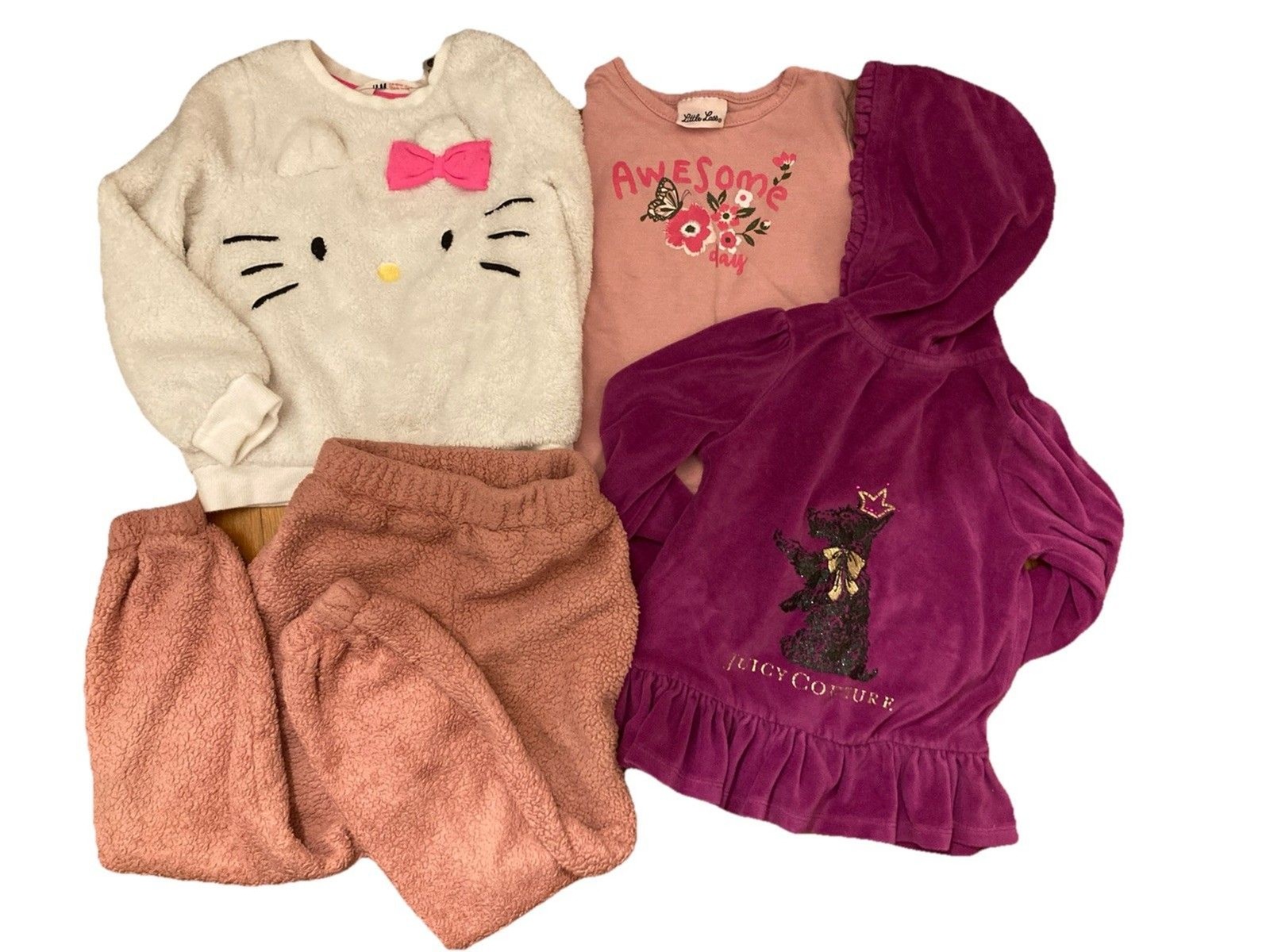 4T Girls Warm Pants,Shirts, Hoodie (8 Pcs), Juicy, H&M, C&J, & Hello Kitty, + thumbnail 3