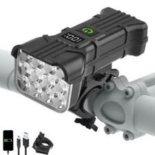 Rechargeable LED Mountain Bike Lights 90000LM Bicycle Torch Front &Rear Lamp Set