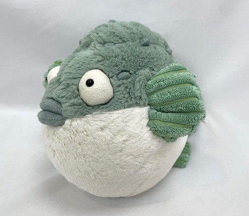 Jellycat Pacey Pufferfish Blow Fish Green White Plush Stuffed Animal
