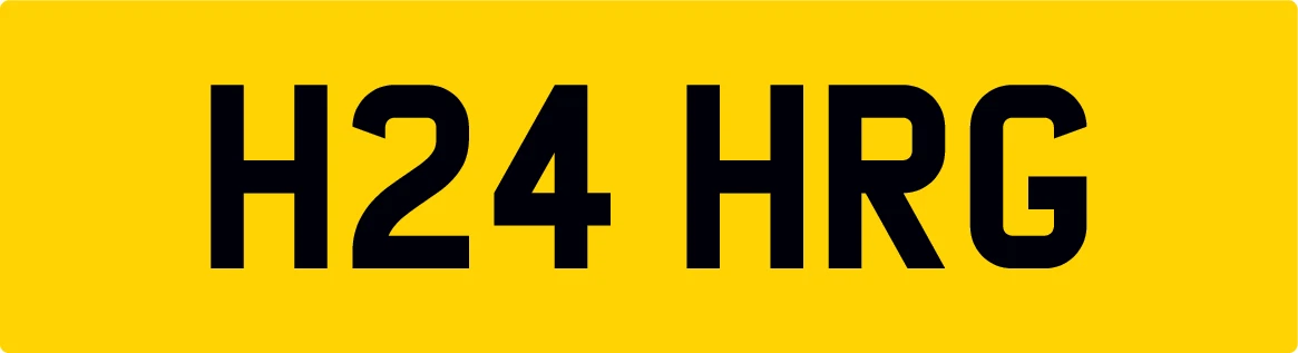 H24 HRG OLD PRIVATE CAR REG NUMBER PLATE NO HIDDEN DVLA FEES