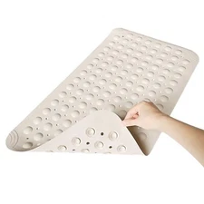 Non Slip Shower Mats for Inside Shower 15 x 27.5 Inch, TPE Bathtub Mat