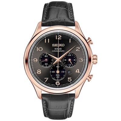 seiko solar chronograph gold