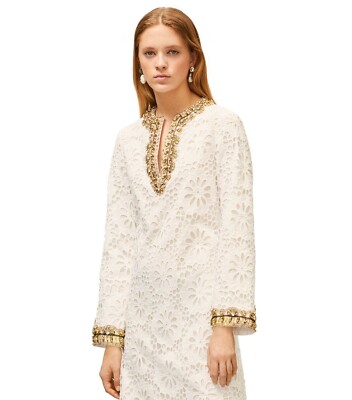 Tory Burch Womens Embellished Lace Caftan Dress Tory Burch Womens Embellished Lace Caftan Dress