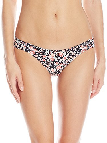 Volcom Junior Large Black Floral Desert Bloom Tab Side Bikini Swim Bottoms L NWT