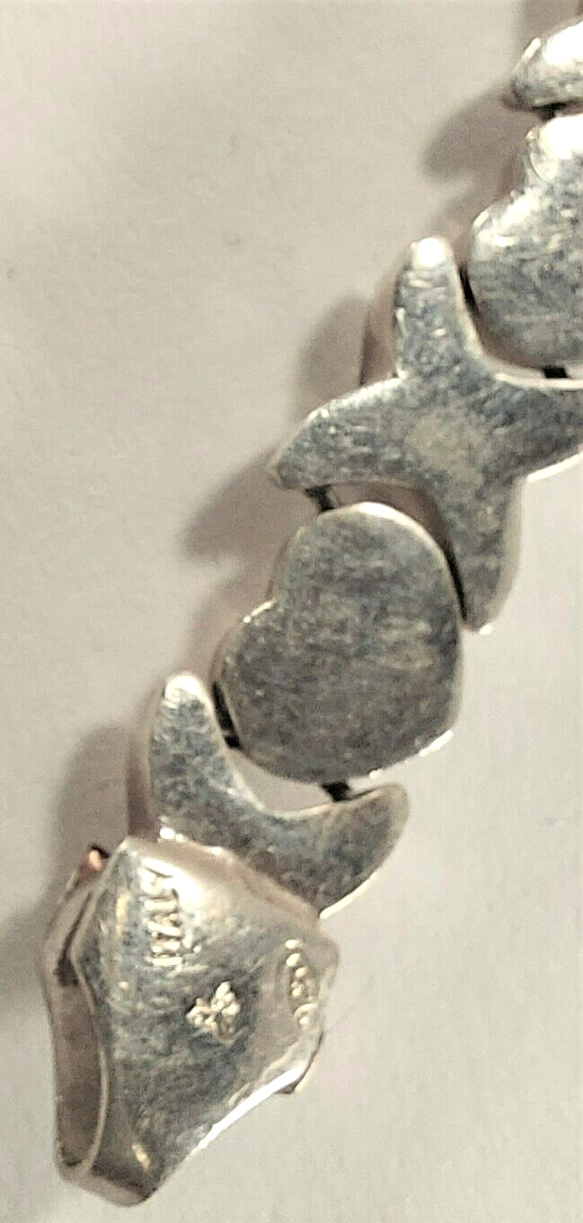 Italy 925 sterling 7 1/16 inch hugs and kisses bracelet