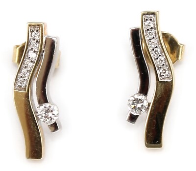 Ohrringe Brillant 0,20 carat w/si Gelbgold 585 14kt Diamant Ohrstecker Breuning