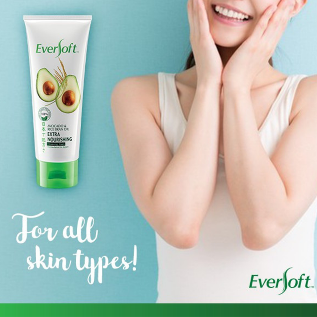 Eversoft Face Wash Facial Cleanser 100 Organic Avocado & Rice Bran Oil