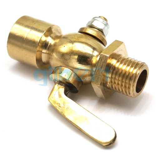 1/4"-1/2" BSP M14-M20 Male-Female Brass Drain Petcock Shut Off Valve Fuel Gas - Picture 12 of 27