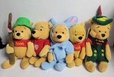 Vtg Lot of 5 Disney Store Plush Mini Winnie the Pooh 8  With Tags