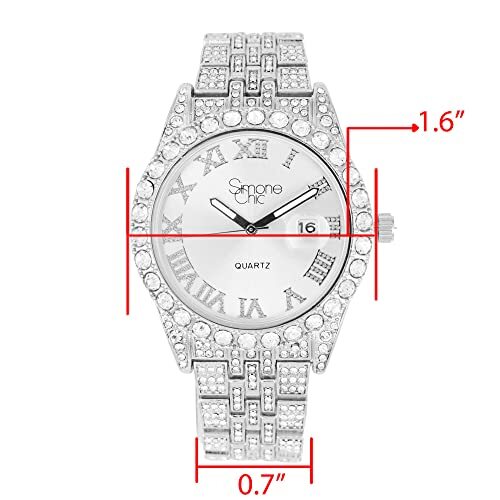 Simone Chic Diamond Watch for Women's w/Roman Numerals, Date and