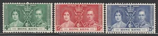 EDSROOM-13585 Hong Kong 151-3 H 1937 Complete Coronation Issue CV$23