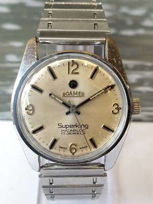 ROAMER SUPERKING 17 JEWELS WINDING 414.2100.310 SWISS MEN'S FULL WORKING VINTAGE