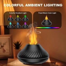 Aroma Humidifier Essential Oil Diffuser 3D Volcano Flame Mist Air For Home Decor