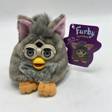Furby Buddies Like Joke Gray Grey eyes With Tag Tiger Gray Stripes 1999