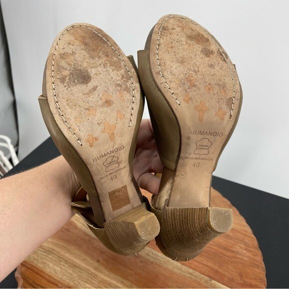 Humanoid heel sandals- Sada Solid brown leather a… - image 5