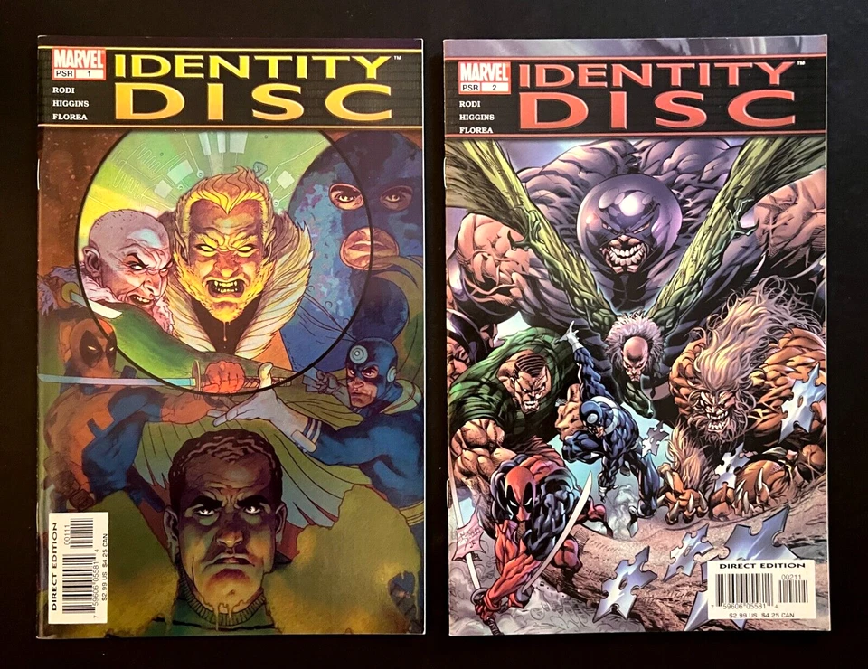 ИДЕНТИФИКАЦИОННЫЙ ДИСК NO1-5 Полная Серия DEADPOOL SABRETOOTH JUGGERNAUT Marvel 2004 - Изображение 2 из 4