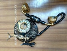 Vintage Brass Antique Rotary Phone Old Fashioned Telephone French Victorian Gift