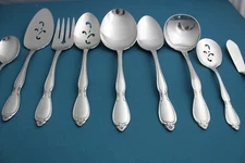 9pc Serving Tablespoon Pierced Fork Casserole Ladle Oneida Community CHATELAINE