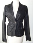 JUST CAVALLI Black Leather Braided Corset Stitch Blazer Jacket S