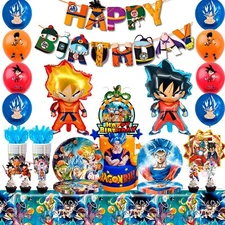 111 Pcs Dragon Ball Party Supplies Dragon Ball Z Party Decoration Balloons Plate