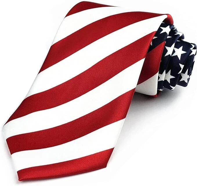 Hombres Bandera EE. UU. Estrellas y Rayas Rojo Blanco y Azul Corbata Prendas para el Cuello Corbatas a Rayas Foto 2 de 4