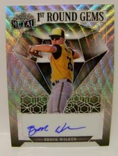 BROCK WILKEN #1 /9 AUTO TEAL 1ST ROUND GEMS LEAF METAL BASEBALL 2023