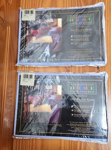 Alexander Julian Home Colours Dan River 2 standard Pillow Shams New Sealed BLUE - Picture 10 of 10