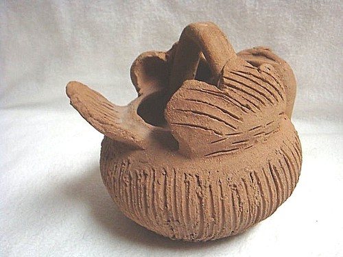 Schlamm Ton Keramik ENTE/GÄNSESCHALE mit GRIFF - MEXIKO - Bild 3 von 6
