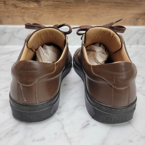 Men's 8 M Greats Brooklyn The Royale Sneakers Shoes Brown Leather Made in Italy - Picture 5 of 11