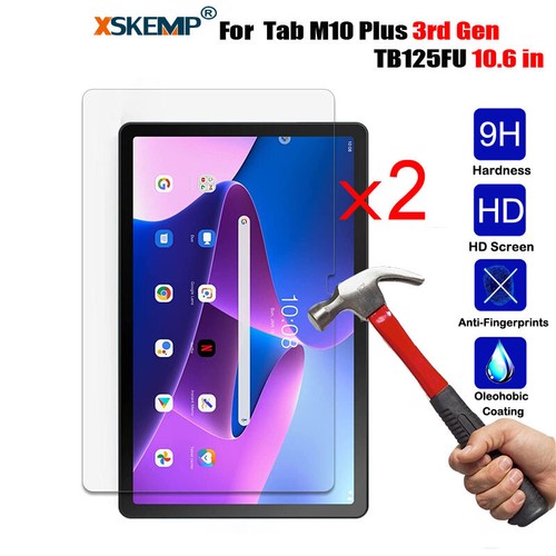 2PC Lenovo Tab M10 Plus 3rd Gen 10.6 TB125 TB128 Screen Protector Tempered Glass - Picture 1 of 14