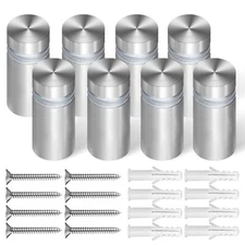 Anley 8 Pcs Inch Sign Standoff Screws - Stainless Steel Wall Standoff Mounts