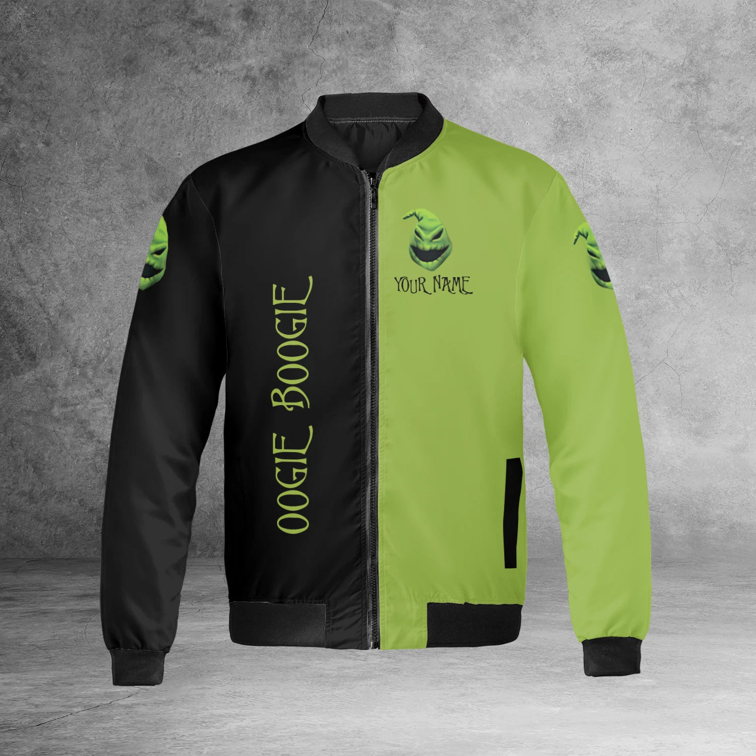 Personalized The Nightmare Before Christmas Oogie Boogie Black & Green Jacket