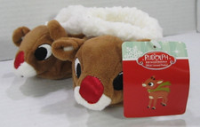 Rudolph The Red-Nosed Reindeer Infant Baby Slippers Boots SIZE 0-6 MO w/Tag