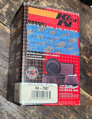 NK様 NEW K&N HIGH-FLOW AIR FILTER KA-7587 ZX600, ZX750, GPX750