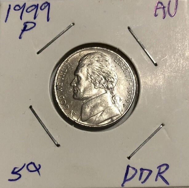 1999 P Jefferson Nickel AU Mint Error ￼Double Die Reverse - Image 3 of 4