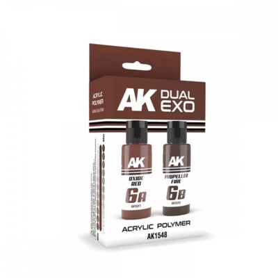AK Interactive AK1548 - Oxide Red & Propeller Fire Dual Exo Set 6  2x60ml  - Neu
