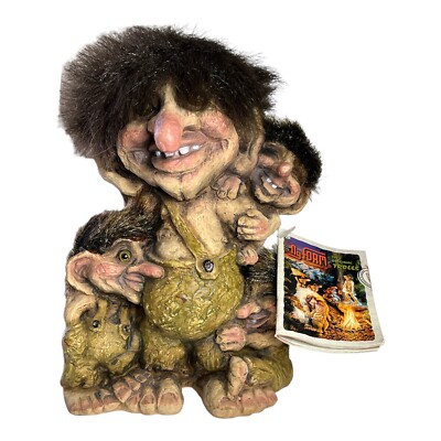 NyForm Troll #267 Handcrafted Troll & 3 Children Original Tag