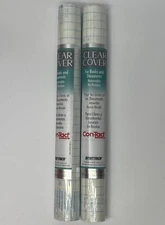 2x Con-Tact Self-Adhesive Clear Protective Liner for Books & Document 13.5” x 5”