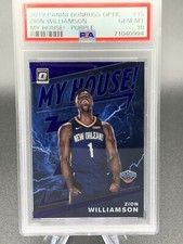 2019-20 Donruss Optic Zion Williamson My House! Purple Prizm RC #15 PSA 10 GEM