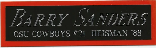 BARRY SANDERS HEISMAN NAMEPLATE AUTOGRAPHED Signed Football HELMET JERSEY PHOTO