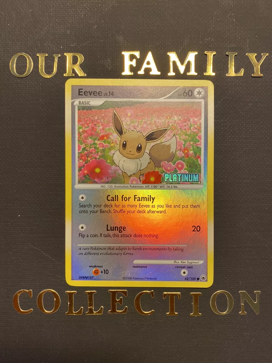 Eevee # 62/100 | RARE Platinum Reverse Holo Card - Pokemon TGC