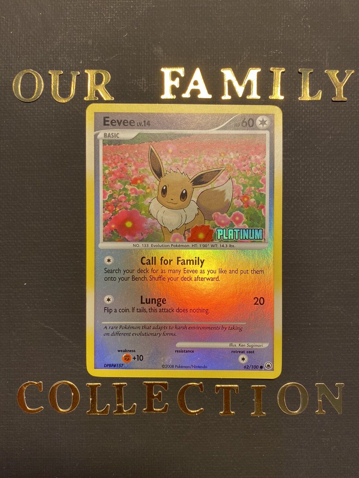 Platinum Eevee Promo Pokemon Card 62/100 Holo. NM