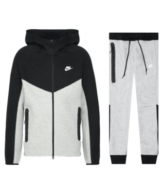 Mens S-XXXL Nike Sportswear Tech Fleece Sets Black Grey Mens S-XXXL Nike Sportswear Tech Fleece Sets Black Grey