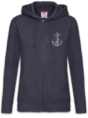Anchor II Damen Zipper Hoodie Sailing Skipper Training Anker Segeln Segler 