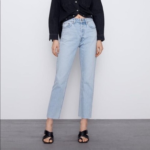 zara high rise straight leg jeans